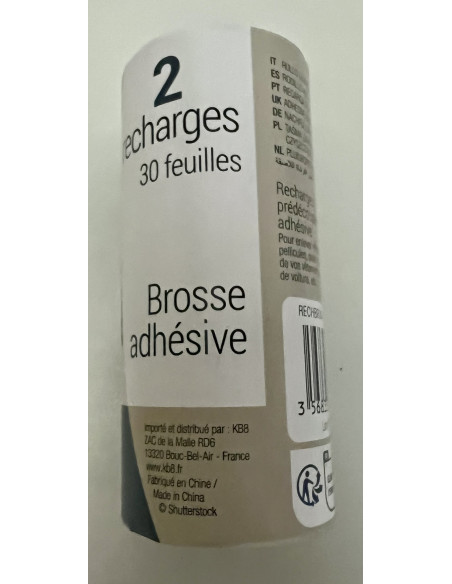 2 Recharges de 30 feuilles pour brosse adhésif
