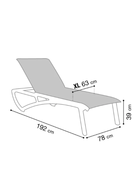 Bain de soleil Sunset, structure BLANC GLACIER, toile BLANCHE