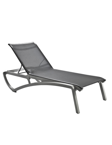 Bain de soleil Sunset, structure NOIR VOLCANIQUE, toile grise