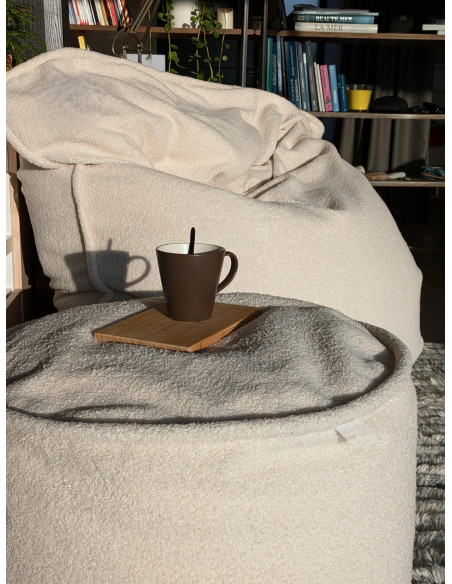 Grand coussin d'intérieur complet tissu Mouton Blanc