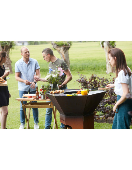 Brasero convivial NESTOR ORIGINAL en acier corten