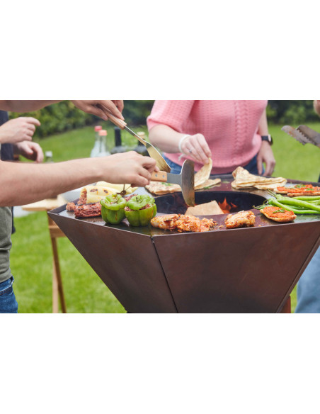 Brasero convivial NESTOR ORIGINAL en acier corten