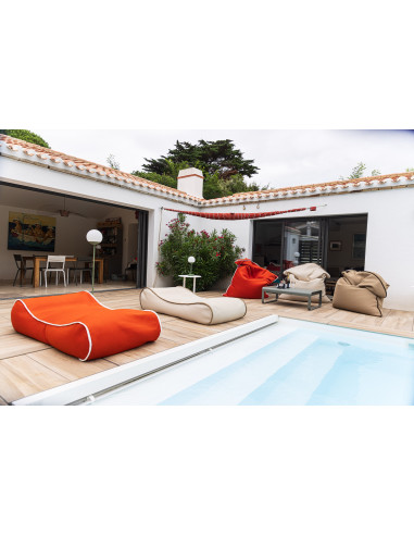 Sunbed orange bord blanc Sunbed orange bord blanc