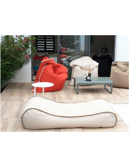 Sunbed beige bord café latté