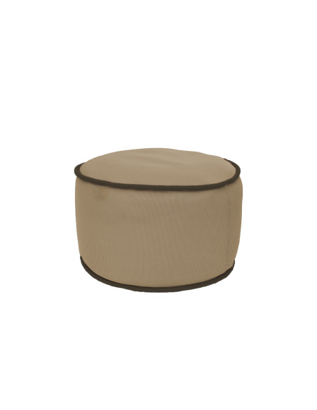 Pouf café latté bord marron