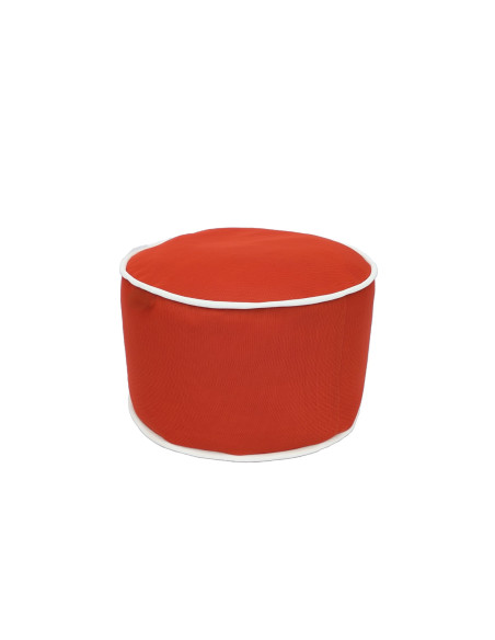 Pouf orange bord blanc
