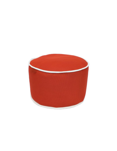 Pouf orange bord blanc