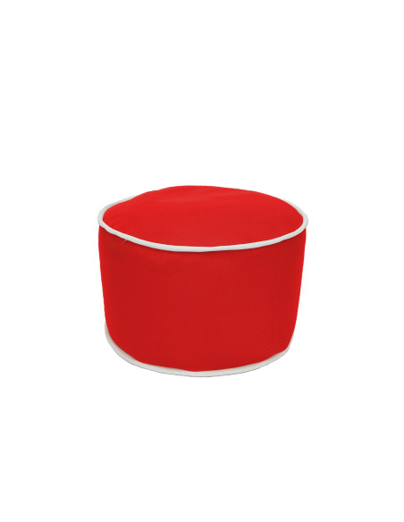 Pouf rouge basque bord blanc