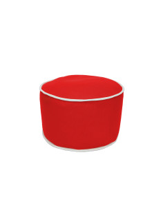 Pouf rouge basque bord blanc 2