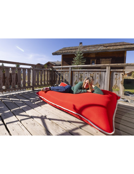 Coussin Water Pouf orange bord blanc