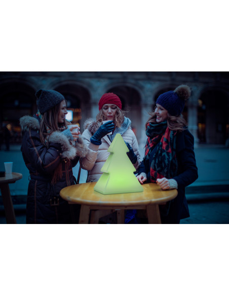 Sapin décoratif lumineux 40cm solaire et batterie rechargeable (usage in/outdoor)