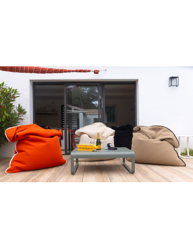 Coussin Water Pouf café latté bord...