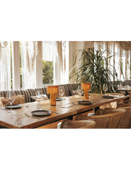 Lampe à poser Ambre Orange solaire+batterie rechargeable