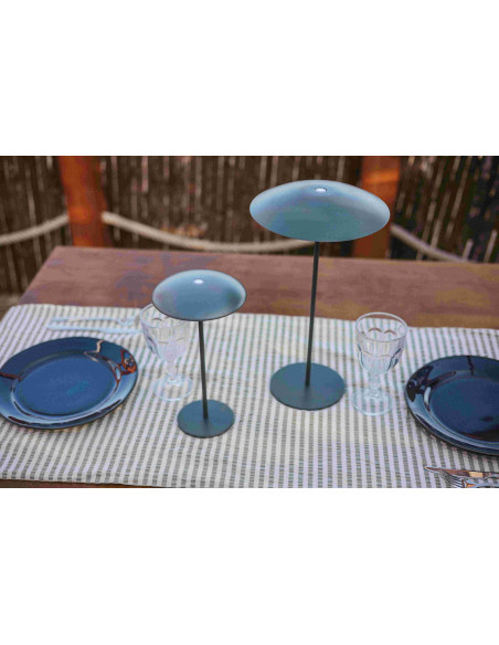 Lampe de table Sardaigne anthracite batterie rechargeable
