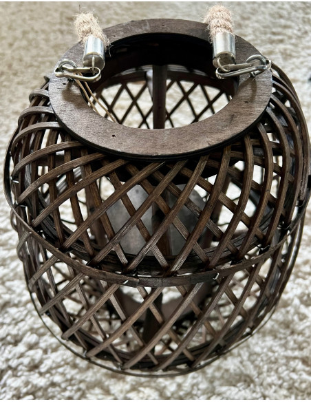 Lanterne Madrague en bambou coloris marron