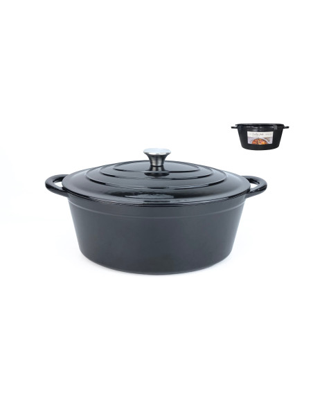 Cocotte fonte ovale 34cm noire