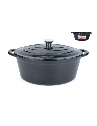Cocotte fonte ovale 41cm noire
