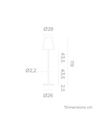 Lampadaire 120 pied Anthracite...