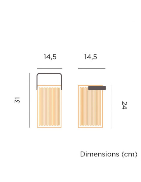 Lampe Lanterne Paradise solaire+batterie rechargeable