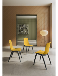 Chaise Rigato assise Jaune,...