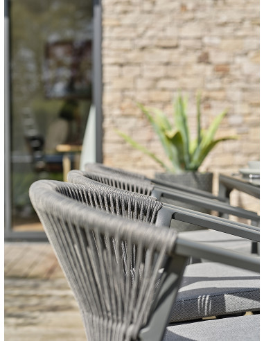 Fauteuil Gatsby alu, corde tressée,...