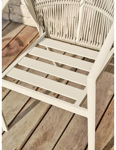 Fauteuil Gatsby alu, corde tressée,...