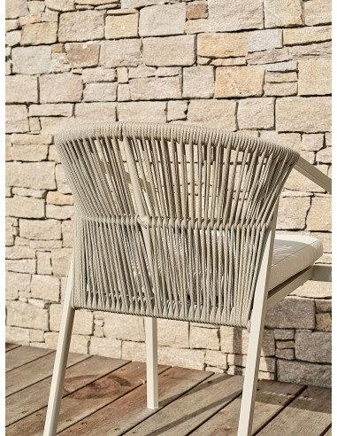 Fauteuil Gatsby alu, corde tressée,...