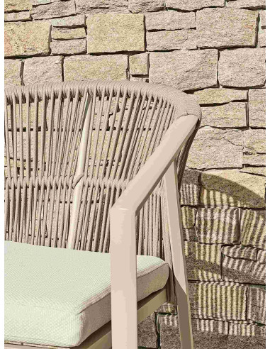 Fauteuil Gatsby alu, corde tressée,...