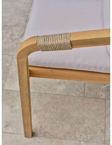 Fauteuil Mykonos en bois et corde tissée