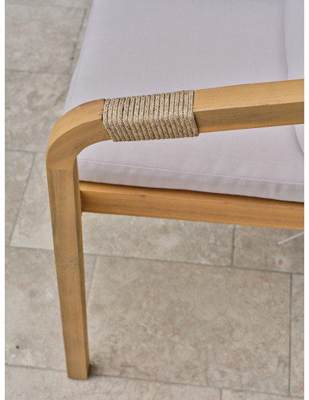 Fauteuil Mykonos en bois et corde tissée