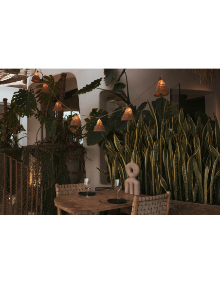 Guirlande lumineuse cable jute, solaire et batterie rechargeable