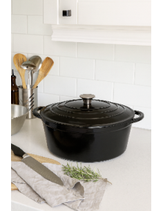 Cocotte fonte ovale 34cm noire 2