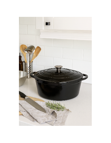 Cocotte fonte ovale 34cm noire