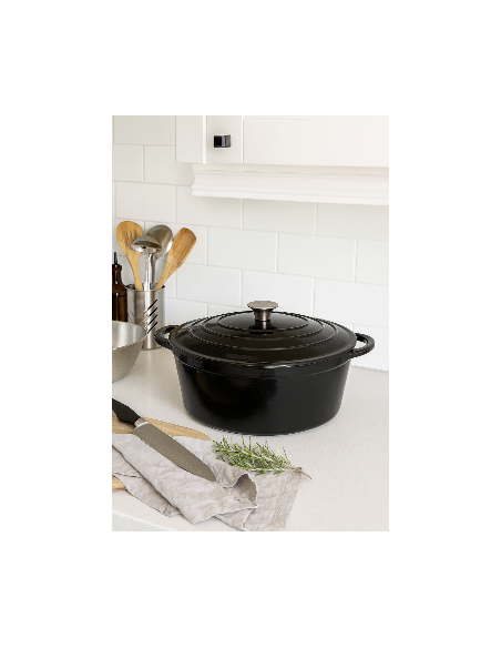 Cocotte fonte ovale 34cm noire