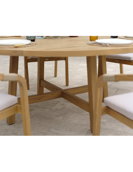 Table Mykonos en bois Ø180cm (8 pers)