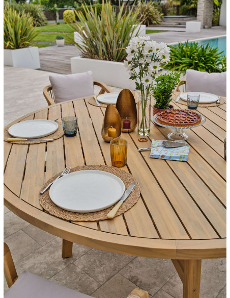 Table Mykonos en bois Ø180cm (8 pers)
