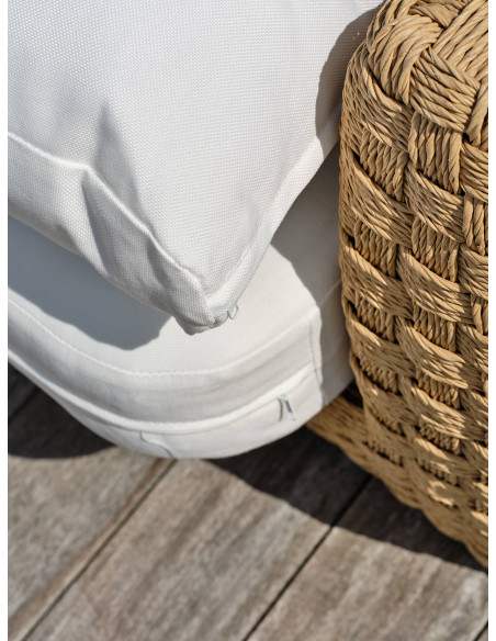 Salon bas Ramatuelle 5/6 pers en résine tressée large