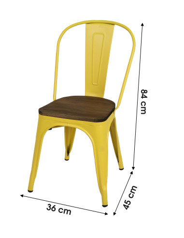Chaise Industriel métal Jaune assise...