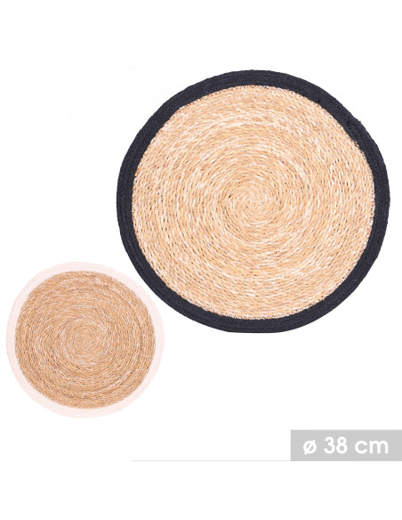 Lot de 2 sets de table Porto Vecchio en jute Ø38cm