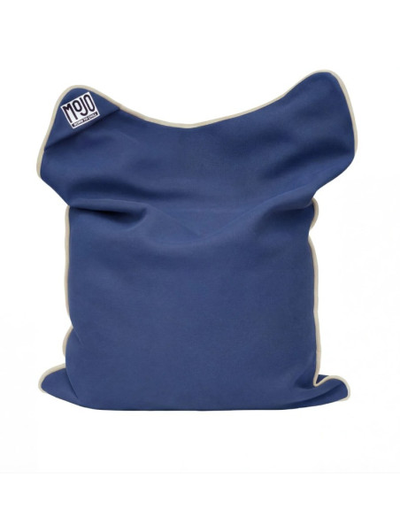 Coussin Water Pouf bleu bord beige