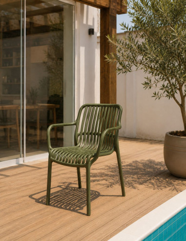 Fauteuil CADAQUES vert olive