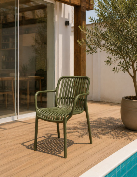 Fauteuil CADAQUES vert olive