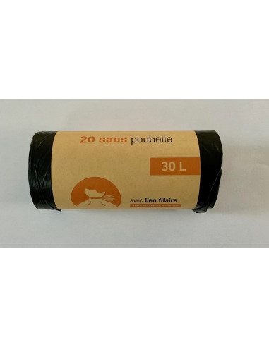 Sac poubelle 30 L noir (rouleau de 20)