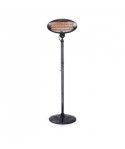 Chauffage de Terrasse IPX4, 2000W, 3 réglages puissance, fixation murale ou sur pied