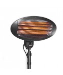Chauffage de Terrasse IPX4, 2000W, 3 réglages puissance, fixation murale ou sur pied