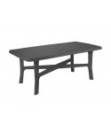 Table Senna Anthracite 180x100cm résine de synthèse