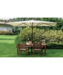 Parasol 300x200 mât bois toile écru