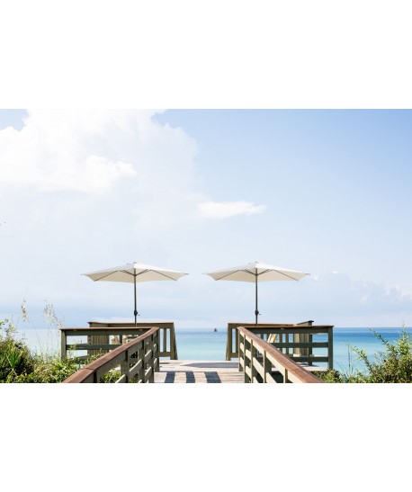 Parasol Séville Ø2.70M Blanc à manivelle avec mat inclinable