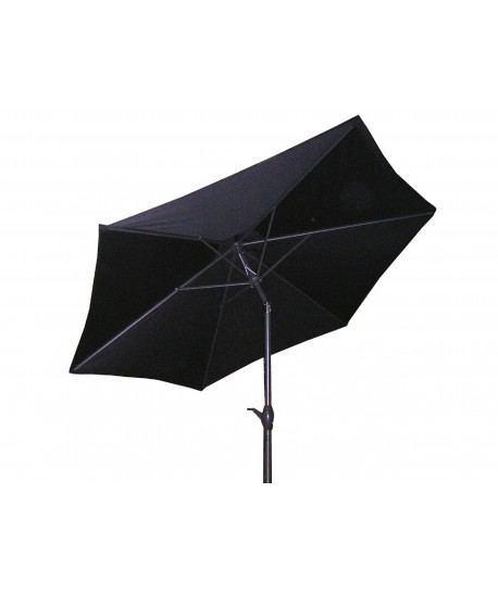 Parasol Séville Ø2.70M Noir à manivelle avec mat inclinable