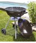 Barbecue charbon de bois avec couvercle, Ø46cm acier sur 3 pieds